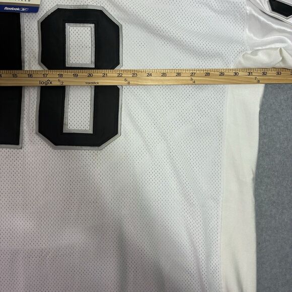 Randy Moss #18 Oakland Raiders Reebok NFL On Field Jersey Men’s 56 White NWT 2XL - Picture 5 of 9